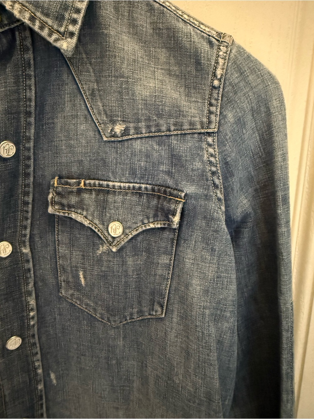 Ralph Lauren distressed western denim shirt - Picture 7 of 12